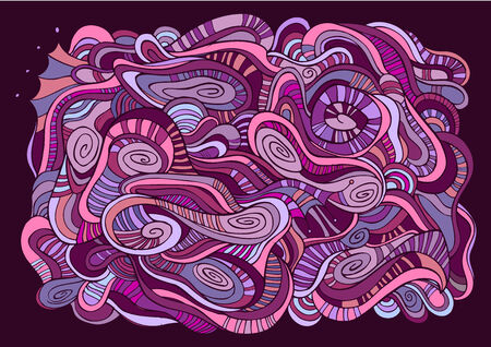 Abstract hand drawn decorative waves background illustrationのイラスト素材