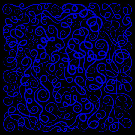 Decorative curly waves neon lines seamless patternのイラスト素材