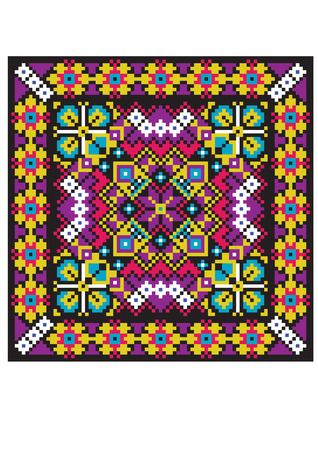 Ethnic ukrainian mosaic pattern. Vector editable illustration
