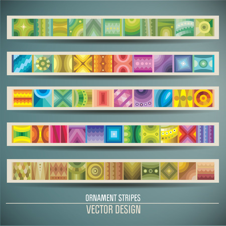 Abstract vector ornamental stripes. design elements setのイラスト素材