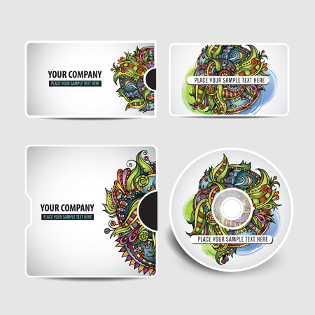 Corporate Identity set with art nature abstract themeのイラスト素材