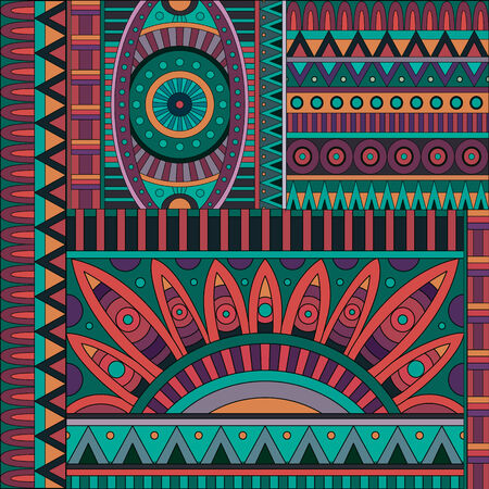 Abstract geometric vector tribal ethnic background patternの写真素材