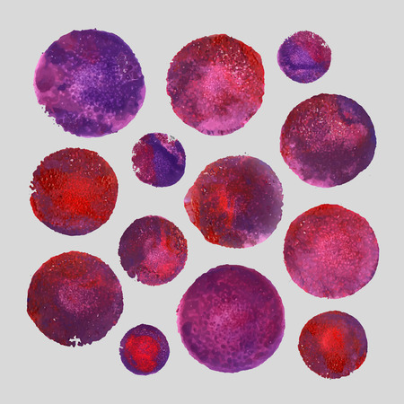Watercolor vector hand painted circle shape design elementsのイラスト素材