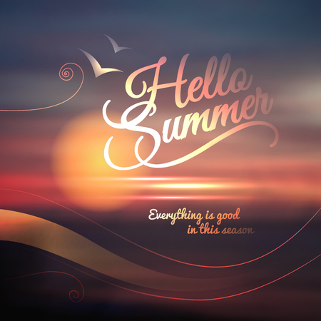 Creative graphic message for your summer design.Vector blurred backgroundのイラスト素材