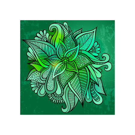 Decorative vector hand drawn floral vintage card designのイラスト素材