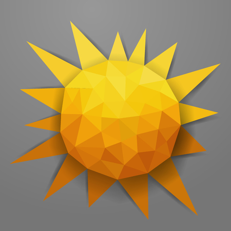 Vector abstract summer triangle background with sunのイラスト素材