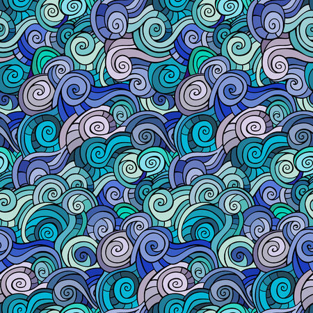 Waves and curls pattern. Abstract vector backgroundsのイラスト素材