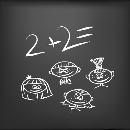 vector school desk illustrationのイラスト素材