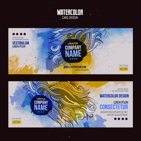 Vector watercolor banersのイラスト素材