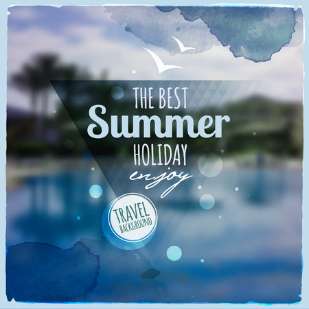 Creative graphic message for your summer design.Vector blurred backgroundのイラスト素材