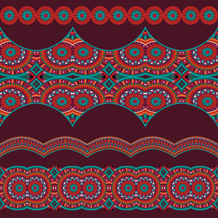 Abstract tribal ethnic seamless stripes background setのイラスト素材