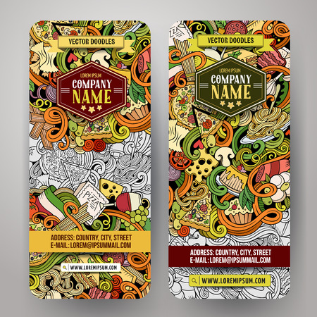 Cartoon Cute Vector Hand Drawn Doodles Italian Food Corporate