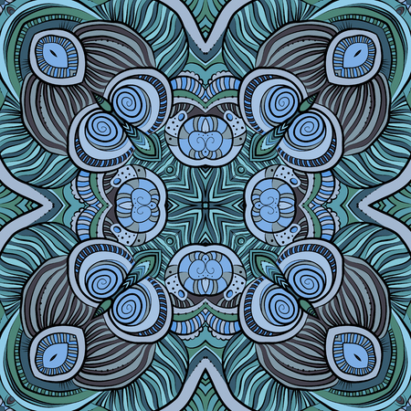 Abstract vector decorative ethnic floral colorful seamless patternのイラスト素材