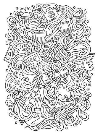 Cartoon cute doodles Design illustrationのイラスト素材