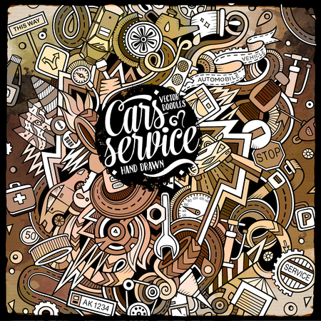Cartoon cute doodles Autumotive illustration Cartoon cute doodles Autumotive illustration