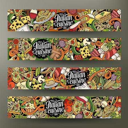 Cartoon Cute Vector Hand Drawn Doodles Italian Food Corporate