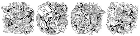 Canada cartoon vector doodle designs set.のイラスト素材
