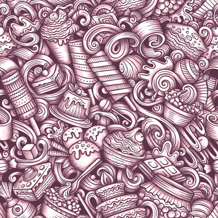 Graphics doodle Desserts seamless pattern.の写真素材