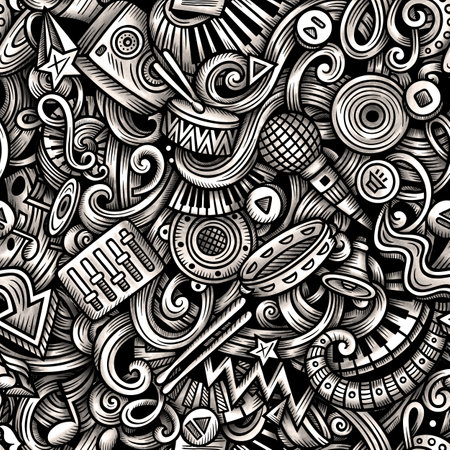 Graphics doodle Music seamless pattern.の写真素材