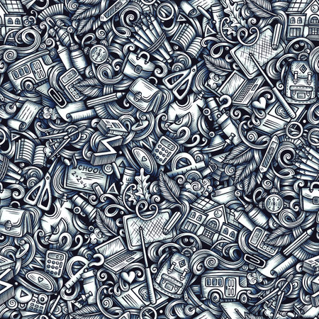 Graphics doodle School seamless patternの写真素材