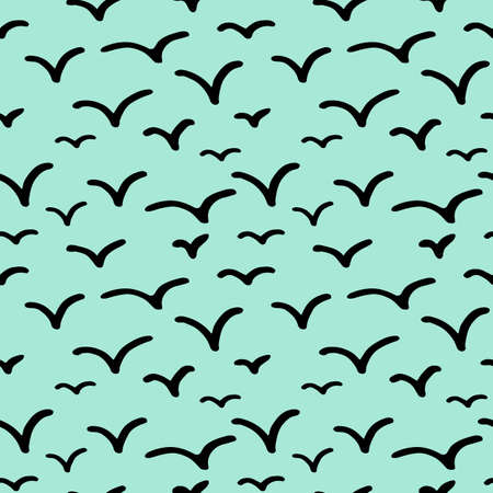 seamless background with birds greenの写真素材