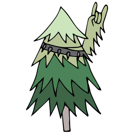 Modern christmas tree vector greenのイラスト素材