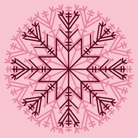 vector snowflake of red. outline of a snowflake. silhouette of the design element.のイラスト素材