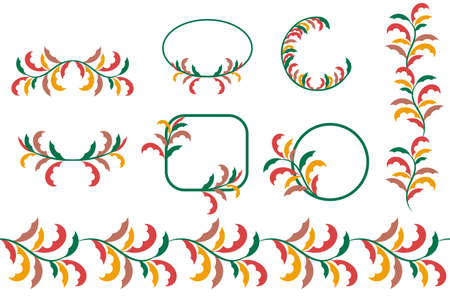 vector branches for design in traditional colors.のイラスト素材