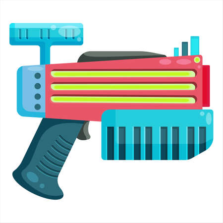 vector clip art blaster. a vivid illustration of an unusual alien weapon. energy weapons for computer games.のイラスト素材