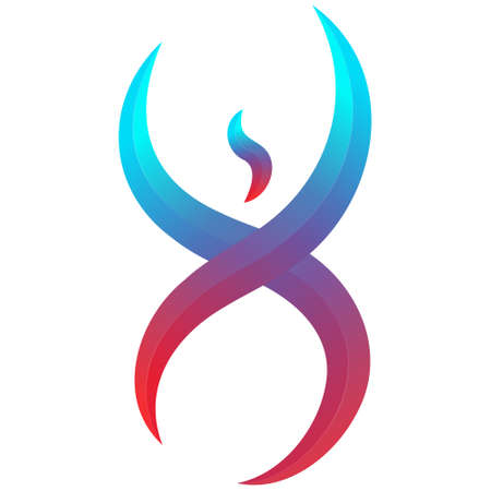 Vector symbol of psychology. The logo for the psychologist is blue and red. The psi sign for...