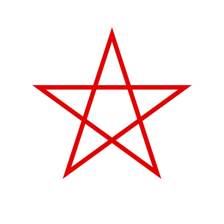Pentagram icon. Red five-pointed star. Vector illustration.のイラスト素材