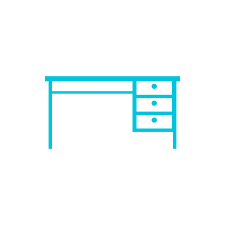 Icon Table.  Vector illustration. Blue outline on a white background.のイラスト素材