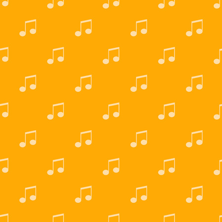 Seamless pattern with musical notes. Vector illustration. Yellow background.のイラスト素材