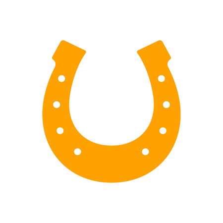 horseshoe, simple icon on white background.  symbol of good luck. vector flat illustration.のイラスト素材