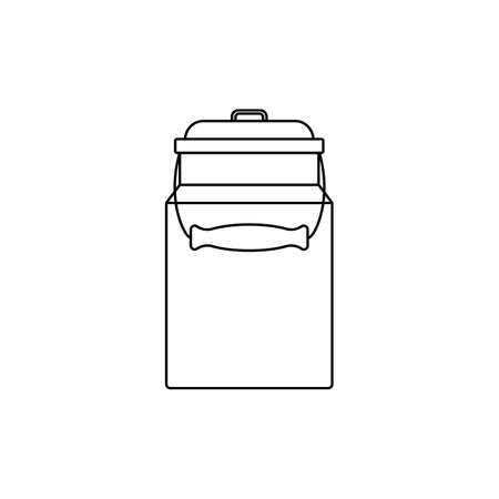 enameled can. linear icon. vector illustration. black outline on a white background.のイラスト素材
