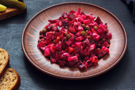 vinaigrette, Russian beetroot vegetable salad.の写真素材