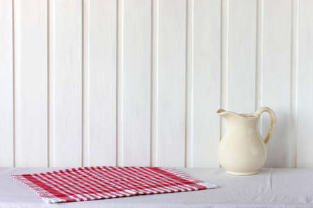 empty table with space for copying, rustic mockup.の写真素材