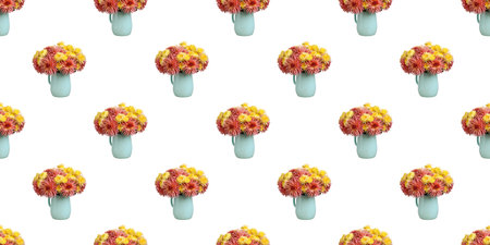 Beautiful floral arrangement creating a seamless pattern, ideal for backgrounds, textiles, and various design applicationsの写真素材