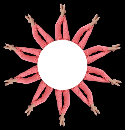 Framework from female feetの写真素材