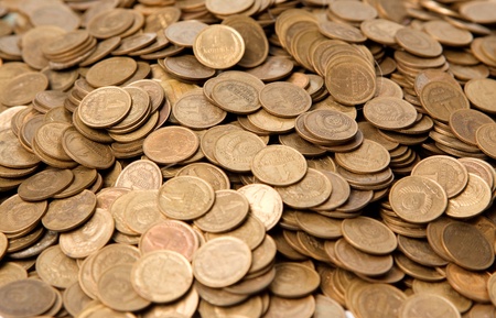 Considerable quantity of copper copecks of the USSRの写真素材