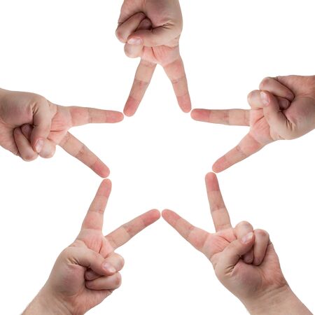 Hands in the form of a starの写真素材