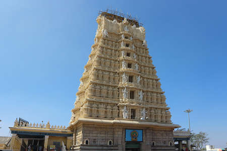 Sri Chamundeshwari temple is a Hindu temple on Chamundi Hill in Mysore.の写真素材