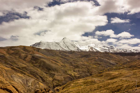 Spectacular view of a Himalayan mountain around the village of Langza in the Spiti Valleyの写真素材