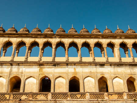 Lucknow, Uttar Pradesh, India - February 2015: The exquisite arcaded walls of the Bhulbhulaiya labyrinth inside the Bara Imambara in the old city.のeditorial素材