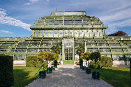 The Palmenhaus Schoenbrunn - a large greenhouse, opened in 1882 in the park Schoenbrunn in Vienna, Austriaのeditorial素材