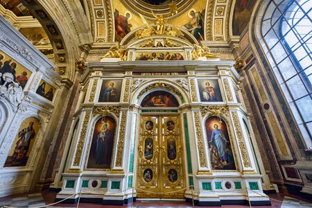 SAINT PETERSBURG, RUSSIA - JUNY 30, 2017. Interior of the Saint Isaac Cathedral (Isaakievskiy Sobor)...
