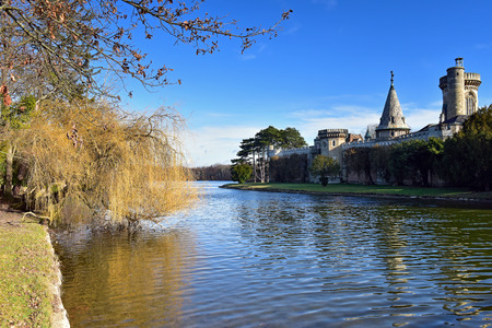 View of the Franzensburg Castle in the fall. Laxenburg, Lower Austriaのeditorial素材
