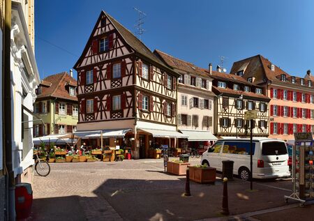 COLMAR, FRANCE - APRIL 18, 2019. Old town on a spring sunny day. Town of Colmar, Haut-Rhin, Alsace, France Europeのeditorial素材