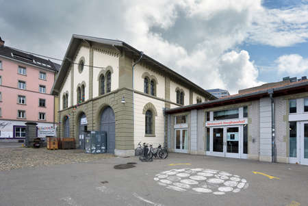 ZURICH, SWITZERLAND - NOVEMBER 24, 2021. Art space Walcheturm. Former military barracks of 19th century. City of Zurich, Aussersihl district, Switzerland, Europe.のeditorial素材