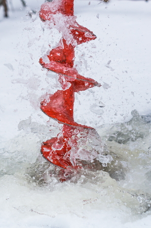 fishing ice screwsの写真素材